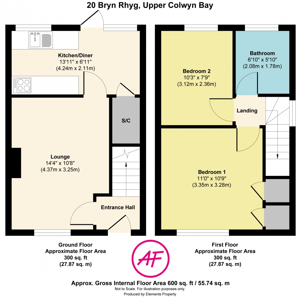 Floorplan for Bryn Rhyg, Upper Colwyn Bay, Conwy