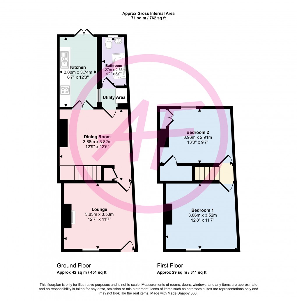 Floorplan for Shamrock Terrace, Deganwy, Conwy