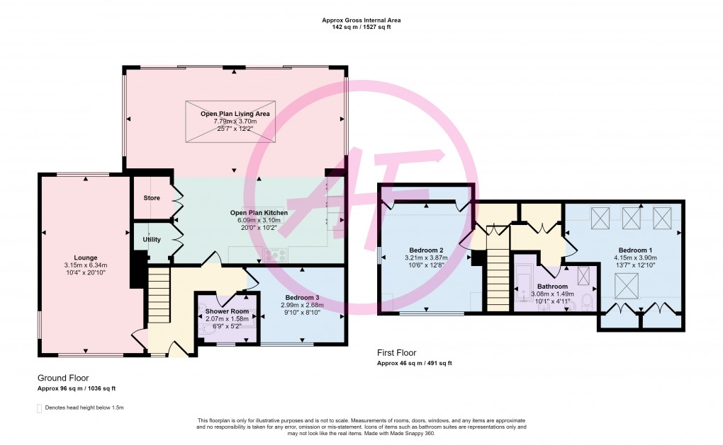 Floorplan for Hawes Drive, Deganwy, Conwy