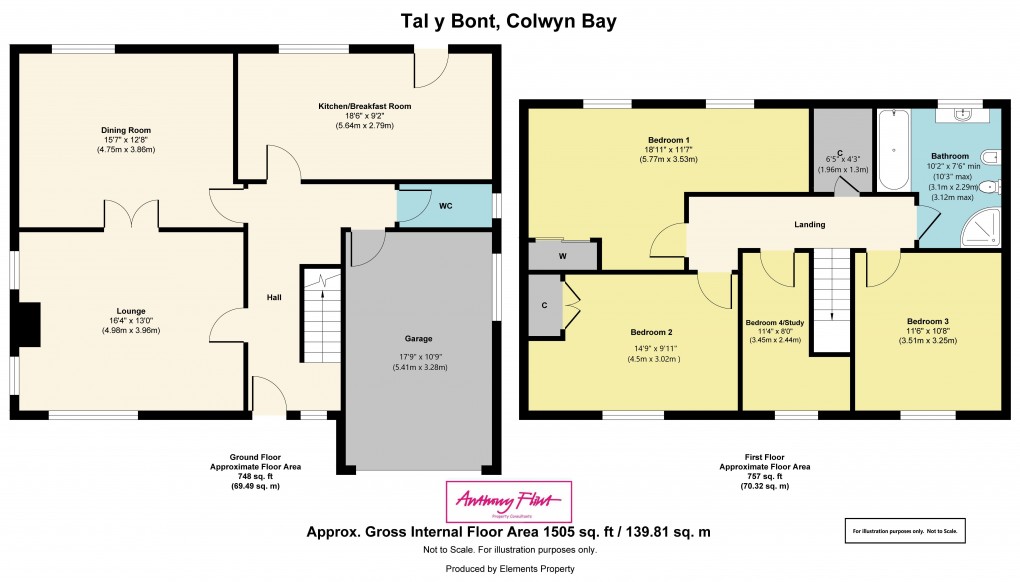 Floorplan for Nant Y Glyn Valley, Colwyn Bay, Conwy