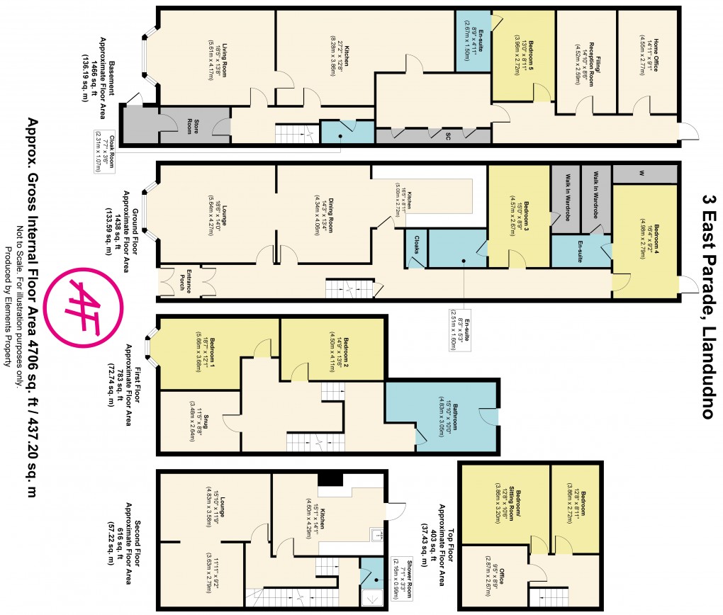 Floorplan for East Parade, Llandudno, Conwy