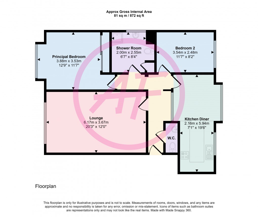 Floorplan for Gloddaeth Avenue, Llandudno, Conwy