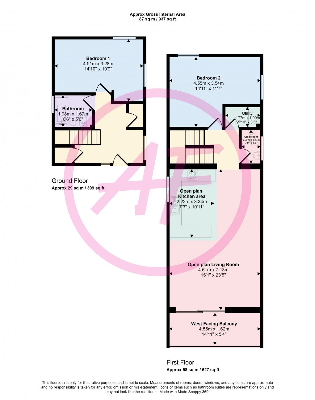 Floorplan for Deganwy Beach, Deganwy, Conwy