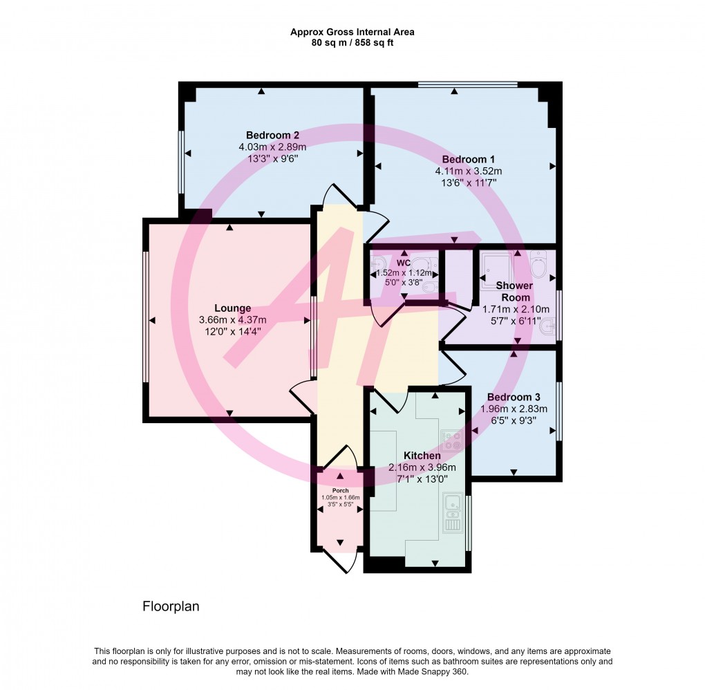 Floorplan for Abbey Road, Llandudno, Conwy