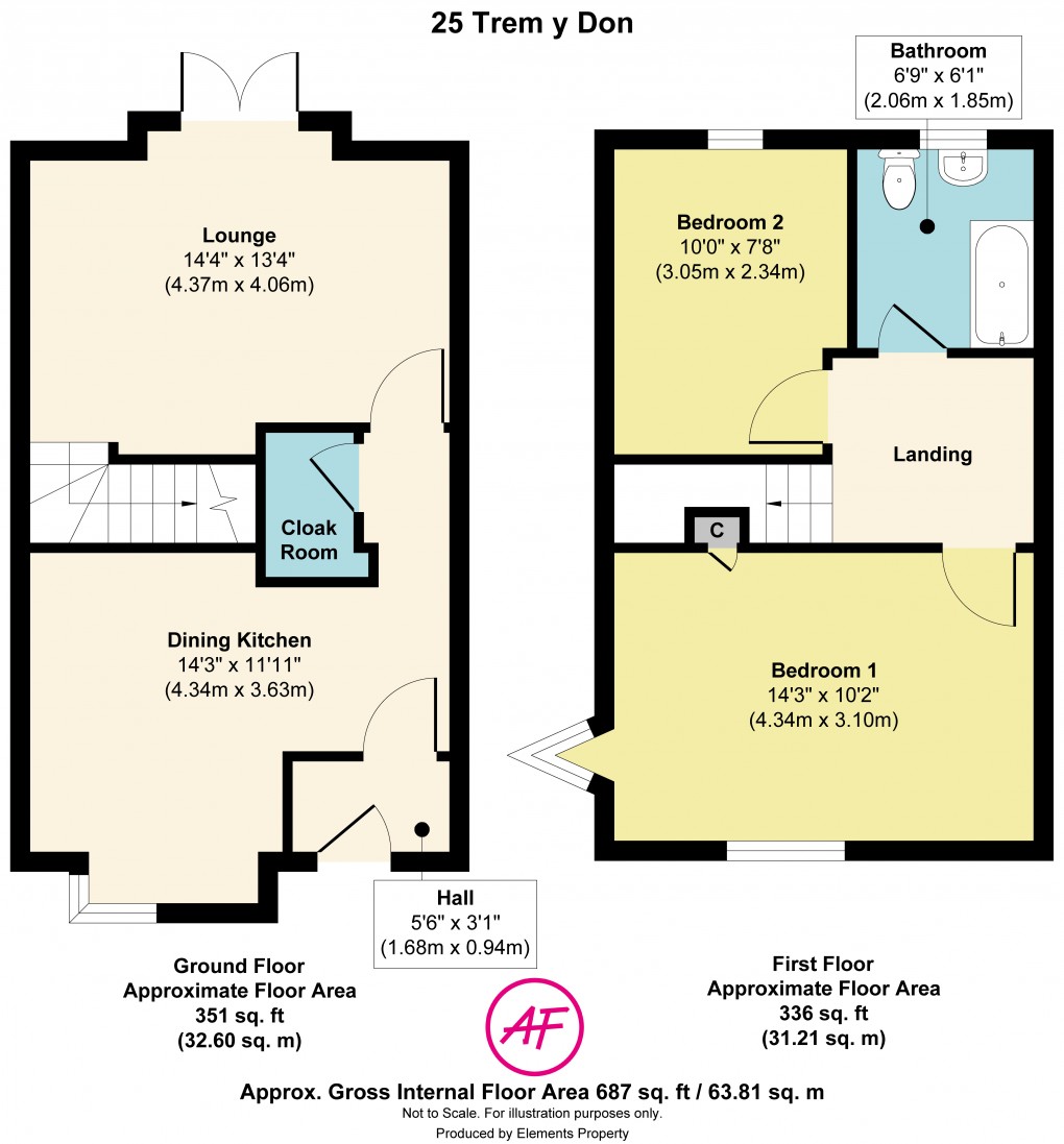 Floorplan for Trem Y Don, Llysfaen, Conwy