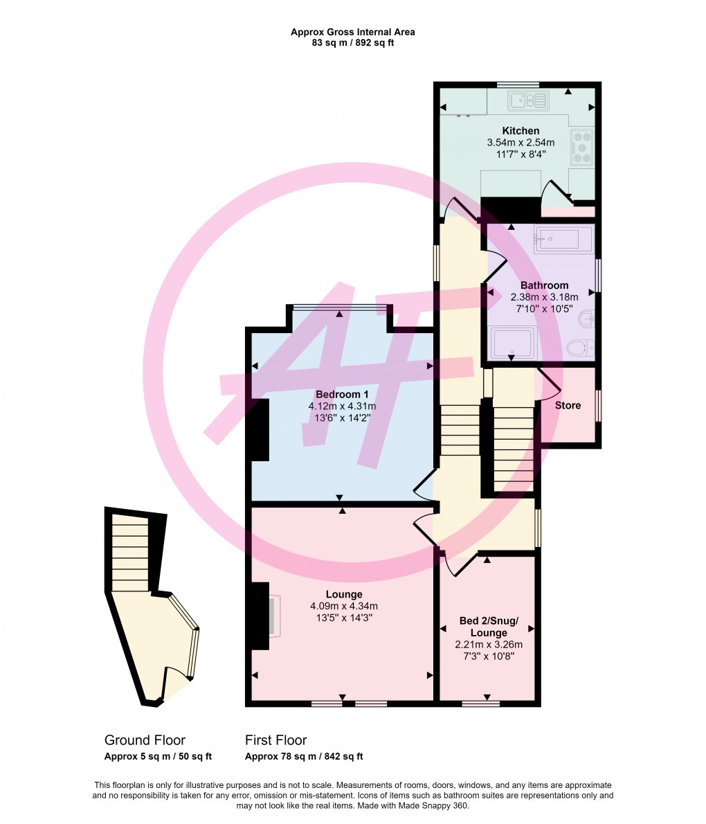 Floorplan for Craig Y Don, Llandudno, Conwy