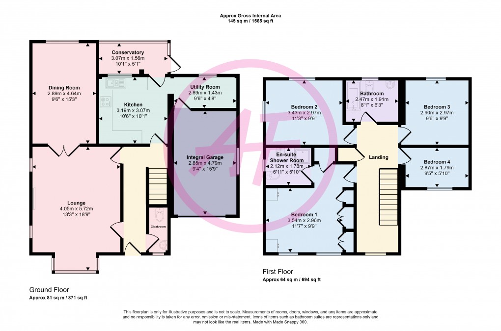 Floorplan for Marl Gardens, Deganwy, Conwy