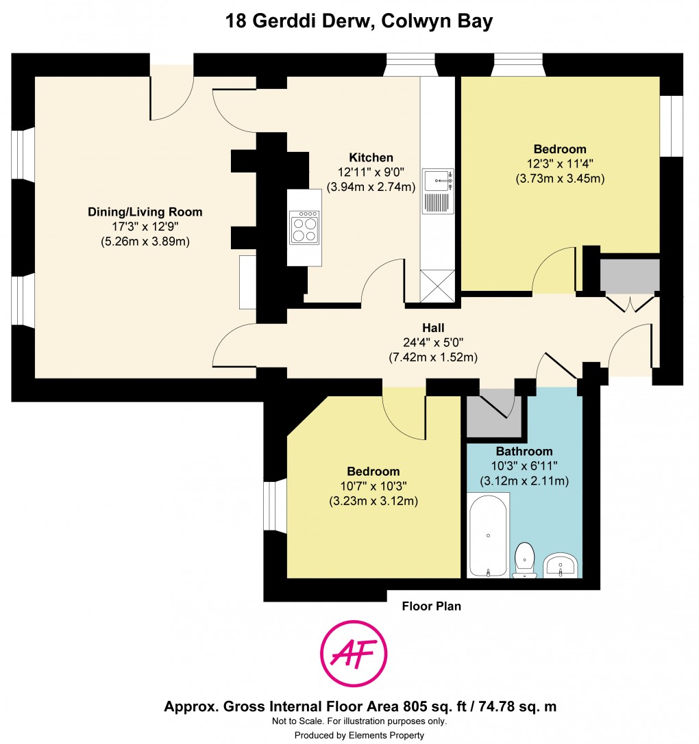 Floorplan for Gerddi Derw, Colwyn Bay, Conwy