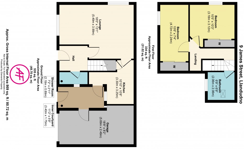 Floorplan for James Street, Llandudno, Conwy