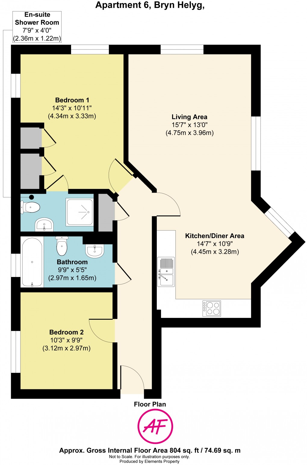 Floorplan for Albert Drive, Deganwy, Conwy