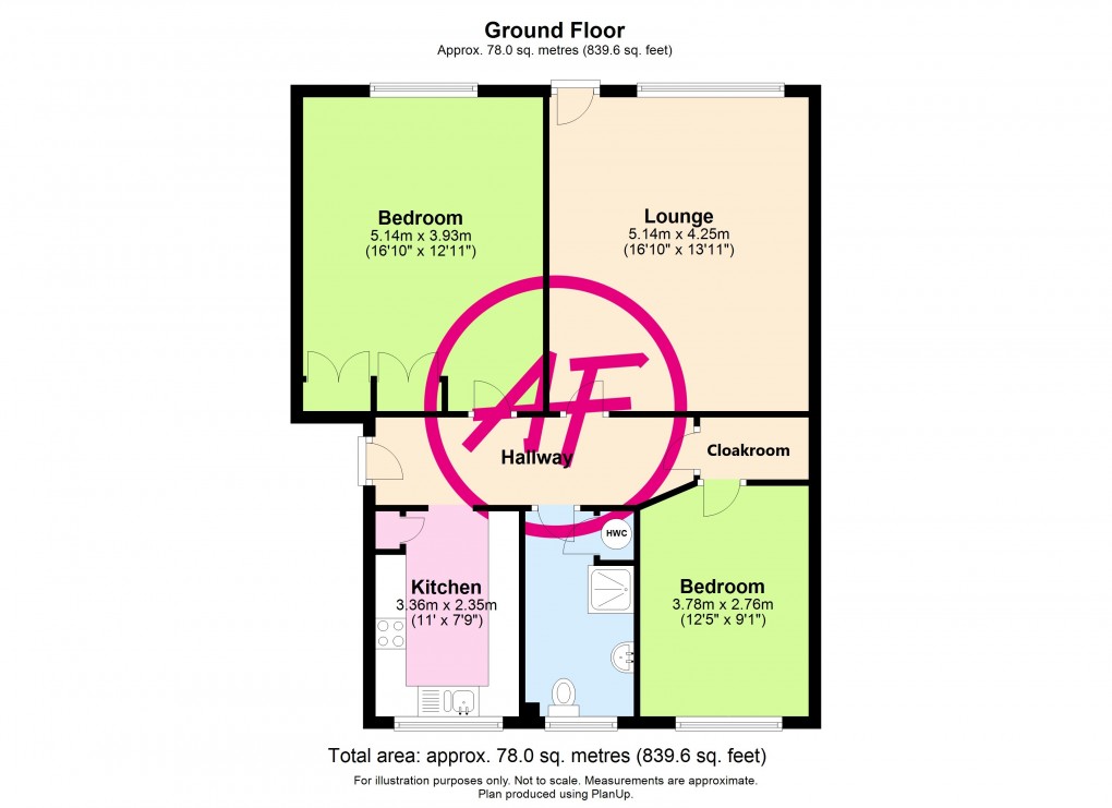 Floorplan for Warren Drive, Deganwy, Conwy