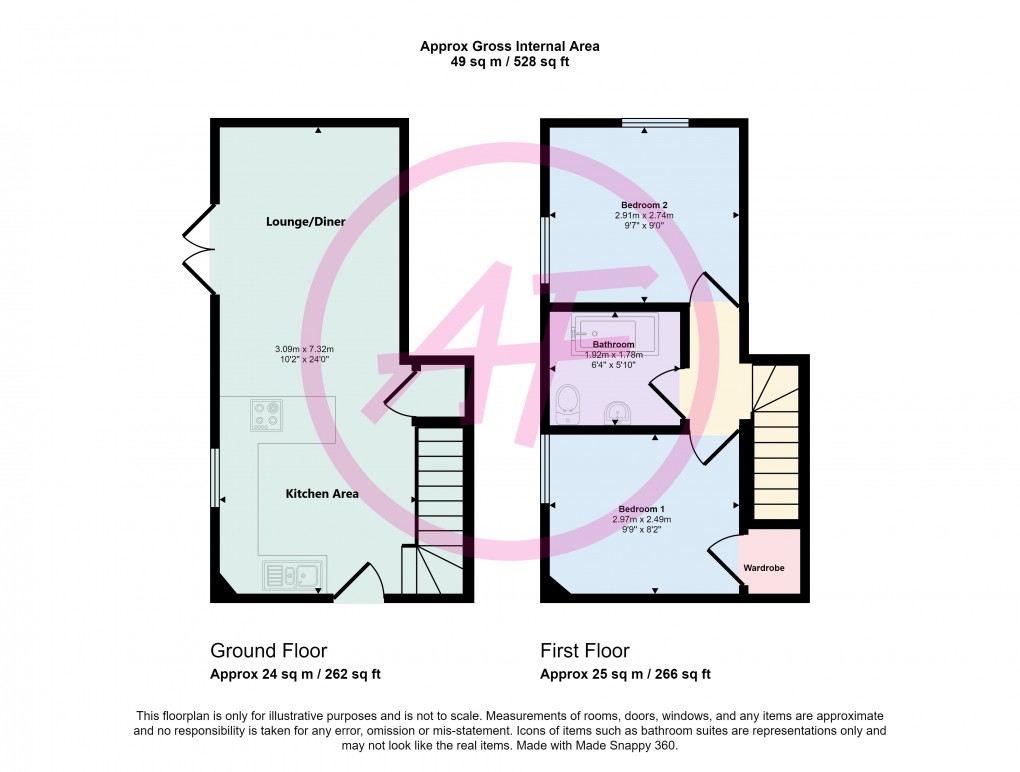 Floorplan for Llwynon Gardens, Llandudno, Conwy