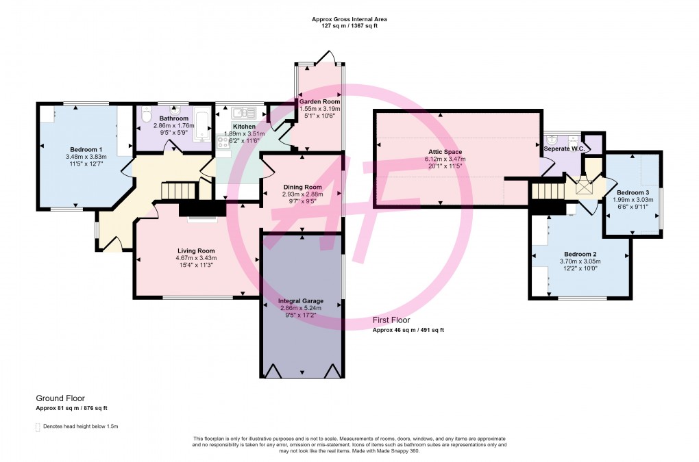 Floorplan for Craigside, Llandudno, Conwy